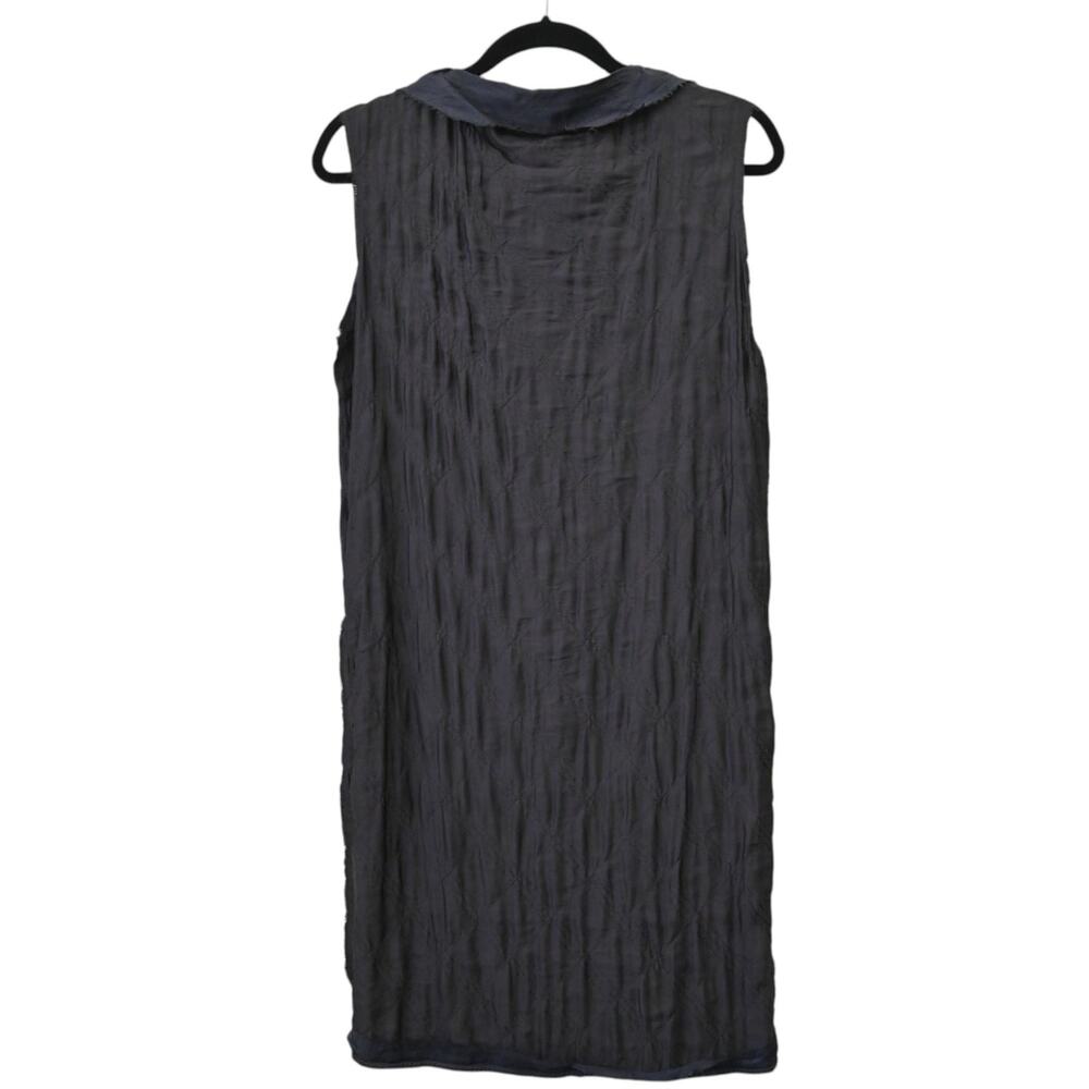 Lanvin Ete 2010 Faded Black Stitched Quilt-Pattern Dress Size 36 Approx US 4